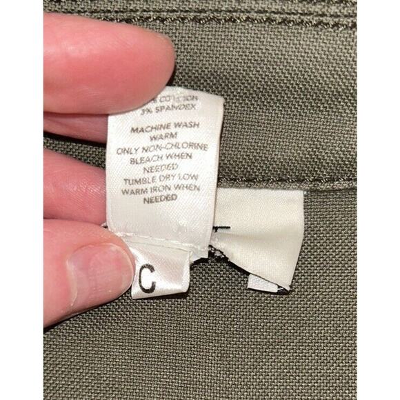 Ann Taylor Loft Green‎ Lightweight Jacket Size Petite 002 Military Style cotton - Picture 10 of 11